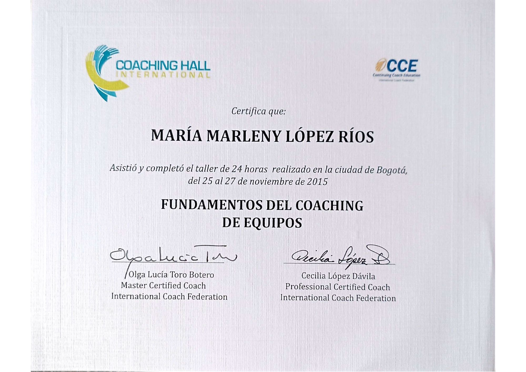 Certificación en Coaching de Equipos